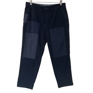 James Perse Patchwork Twill Pants Navy Blue 28 Coastal Contemporary Casual
